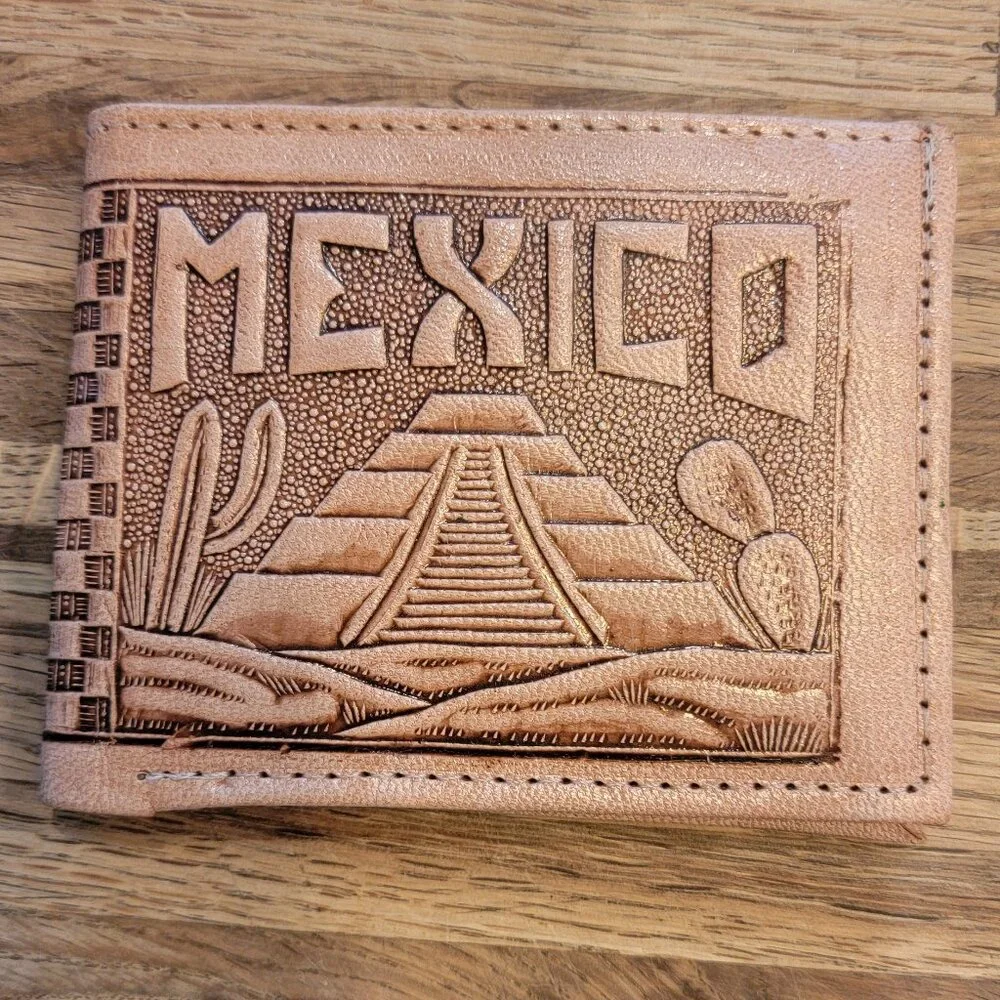 Hand Tooled Leather Bifold Wallet “Mexico” Personalized “Ralph”